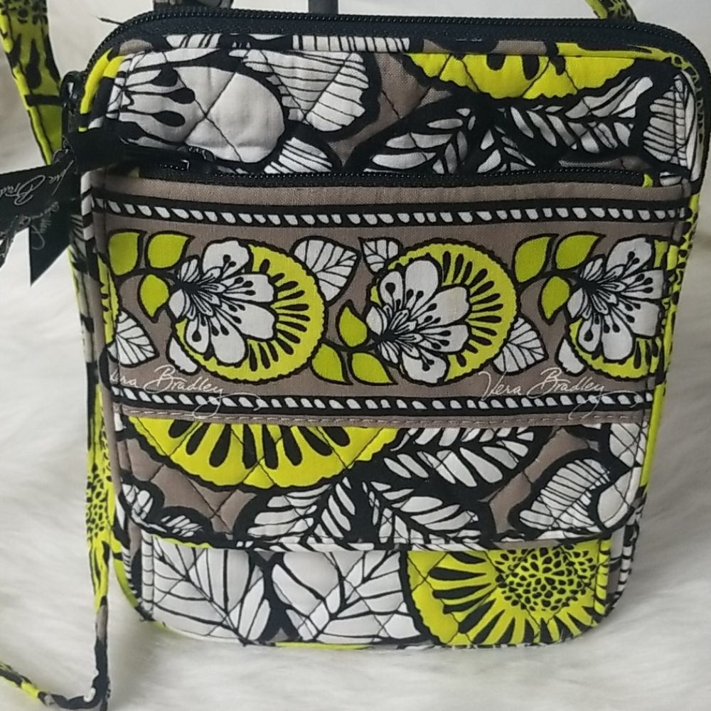 VERA BRADLEY CROSSBODY BAG BLACK AND YELLOW - Picture 2 of 8